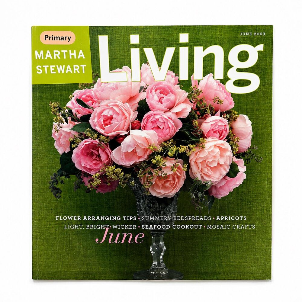 MARTHA STEWART Living Magazine 2003 Flower Arranging Vtg Bedspreads Wicker